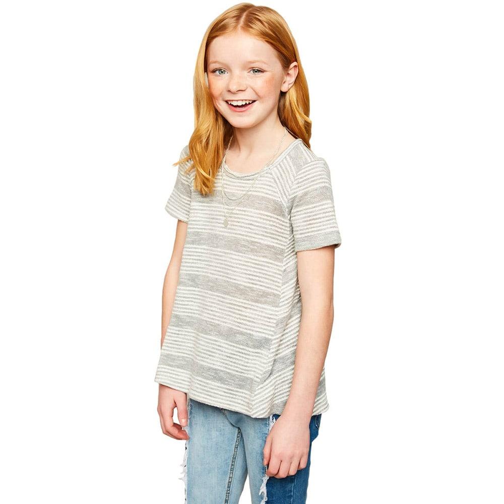 Hayden Girl's Stripe Crew Neck T-Shirt
