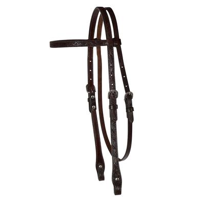 Circle Y Walnut Floral Tooled Browband Headstall