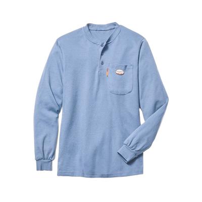 Rasco Men's Work Blue FR Long Sleeve Henley T-Shirt