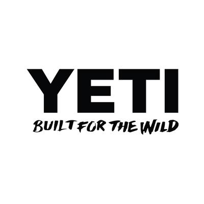 YETI BUILT FOR THE WILD WINDOW DECAL BLACK