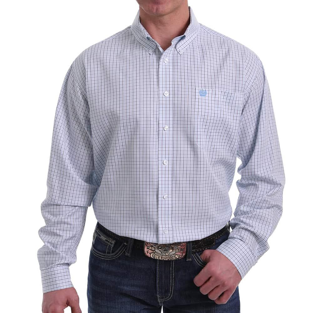 Cinch Men's Plaid Poly & Cotton Button Shirt