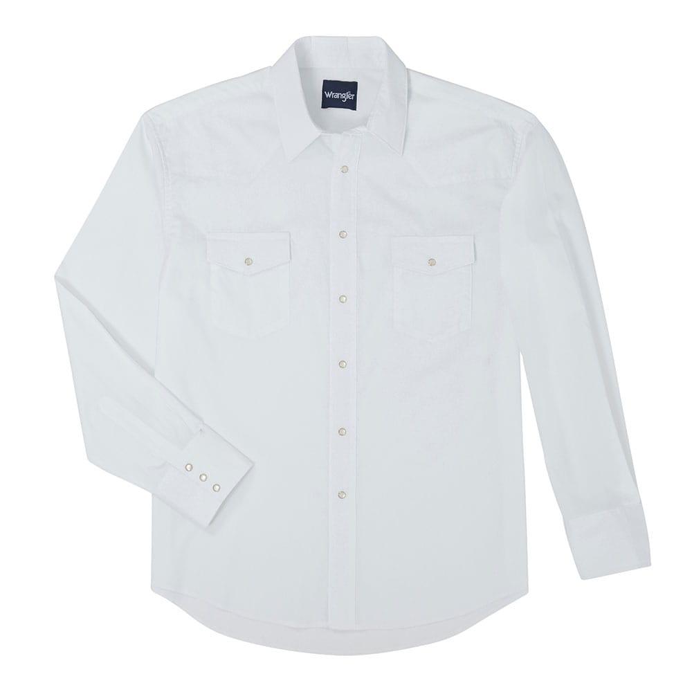 Wrangler Men's Western Solid Broadcloth Snap Shirt