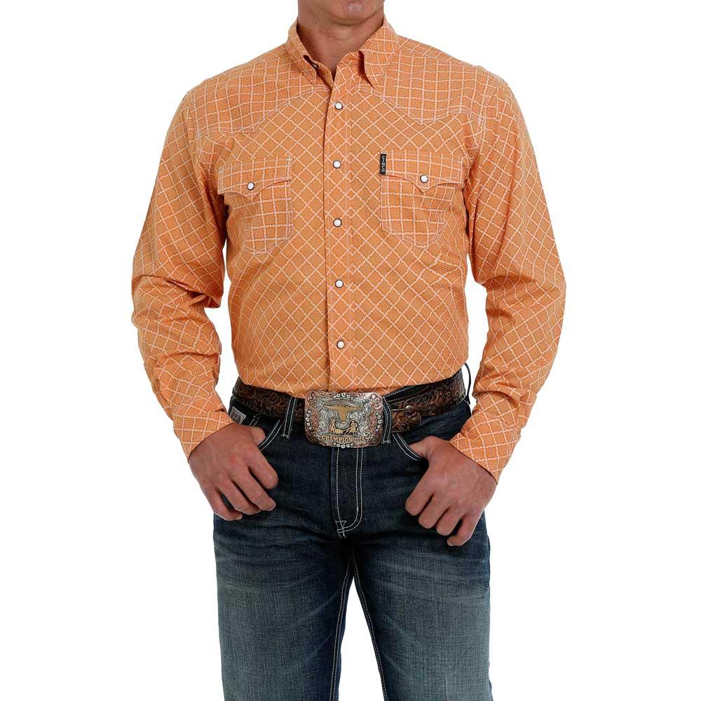 Cinch Mens Modern Fit Long Sleeve Solid Plain Weave Button Down