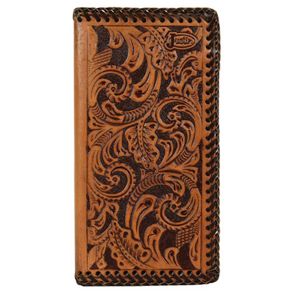 Justin Men's Tooled Whipstitch Rodeo Wallet