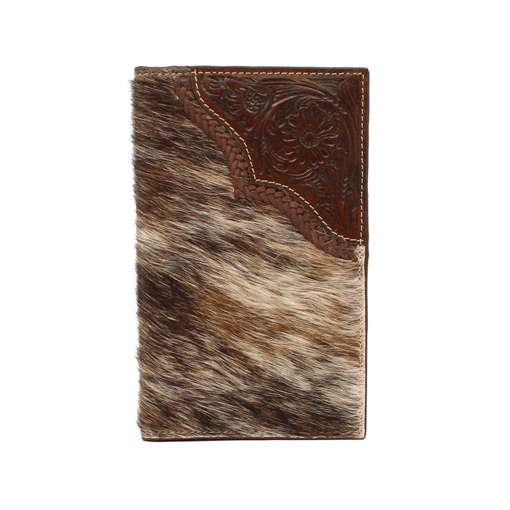 Nocona Western Wallet Mens Leather Rodeo Tooled Hair-onlay Copper N5426008 