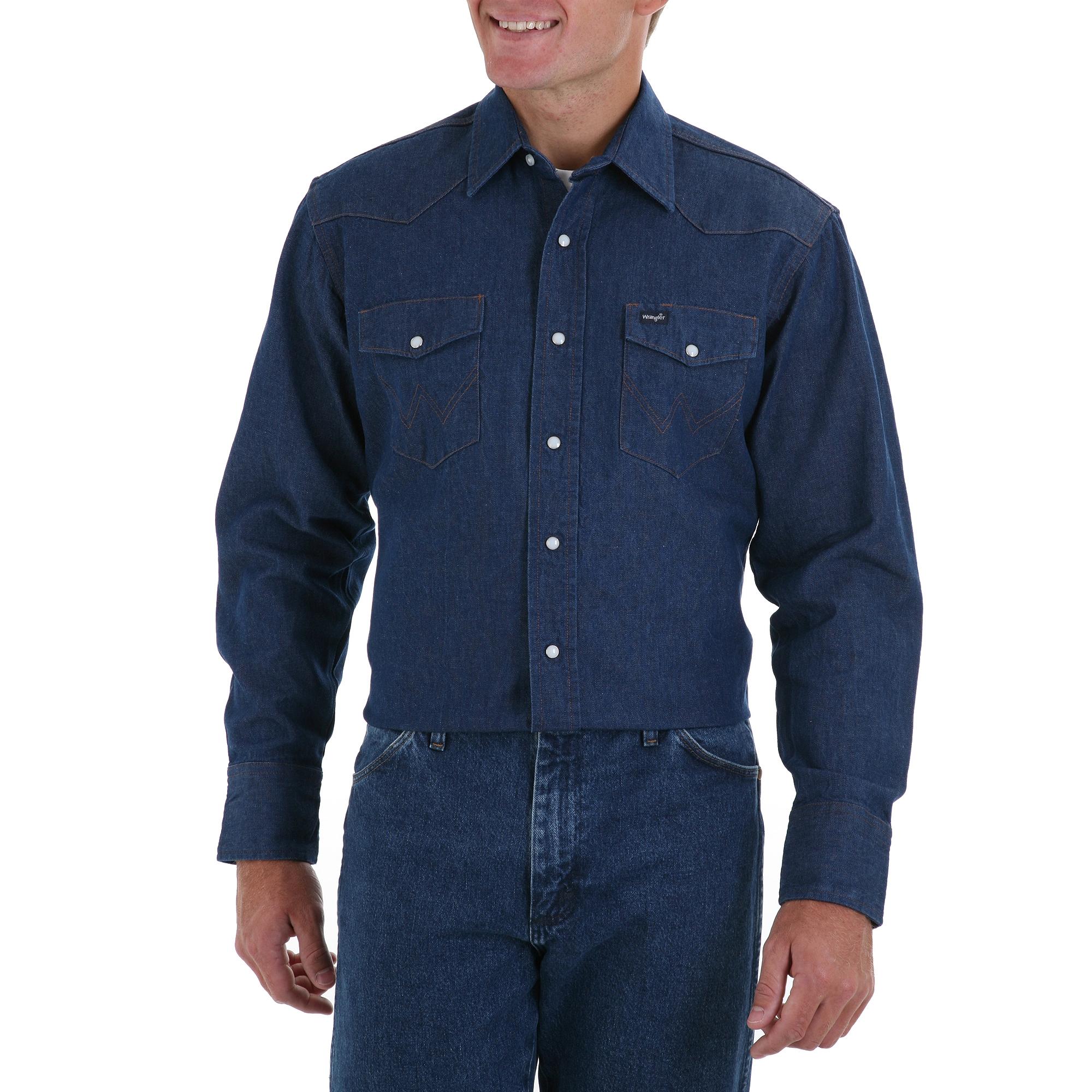 Wrangler Mens Long Sleeve Snap Work Shirt