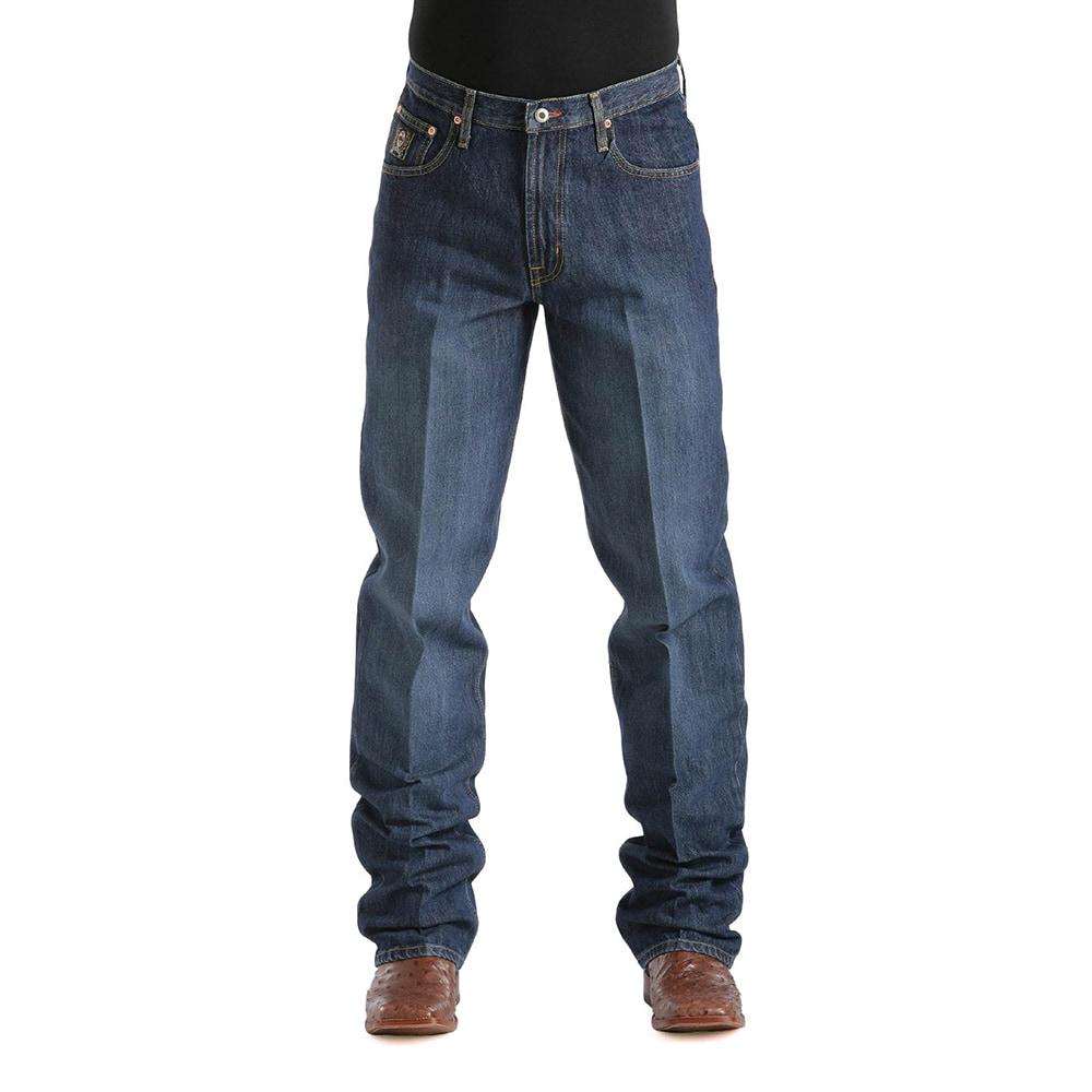 Cinch Men's Black Label Relaxed Fit Dark Stonewash Jeans