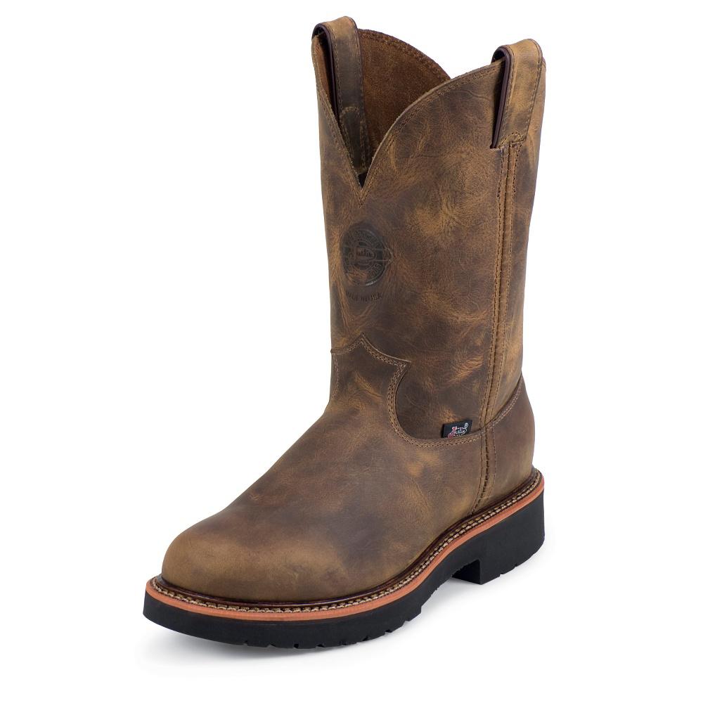 Justin Men's Rugged Tan Gaucho J-Max® Steel Toe Work Boots | D&D Texas ...