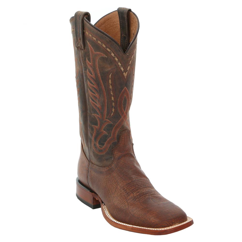 Tony Lama Men's Cognac Buffalo Cowboy Boots
