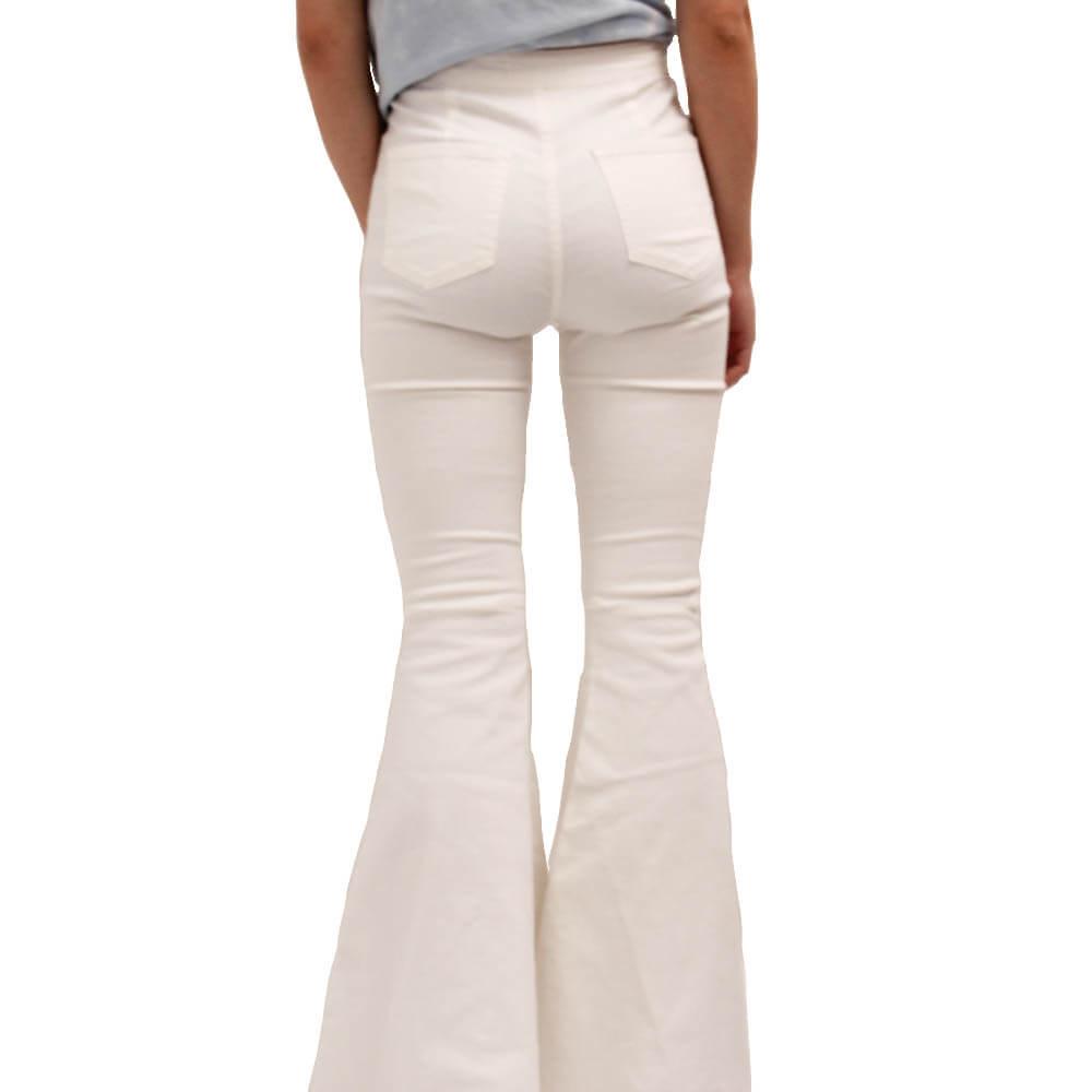 Peach Love Women's High Waisted Bellbottom Flare Jeans