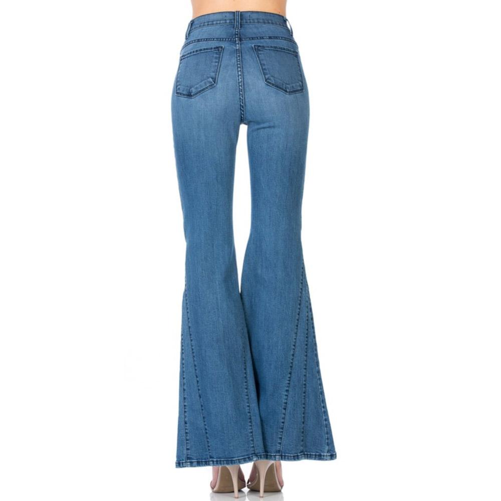 O2 Denim Women's High-Rise Mermaid Flare Jeans